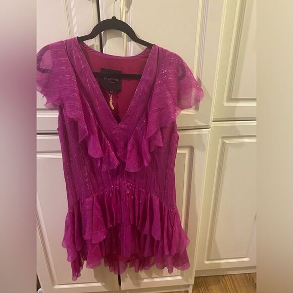 LE SUPERBE SILK MINI DRESS NWOT size 10 - Picture 2 of 4